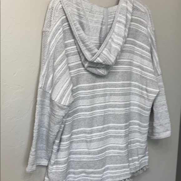 Madewell grey striped pop over sweater size M/L - Picture 10 of 14